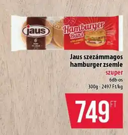 Coop Jaus szezámmagos hamburger zsemle ajánlat