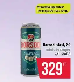 Coop Borsodi sör 4,5% ajánlat