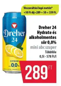 Coop Dreher 24 Hydrate és alkoholmentes sör 0,0% ajánlat