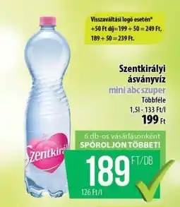 Coop SZENTKIRÁLYI Ásványvíz ajánlat