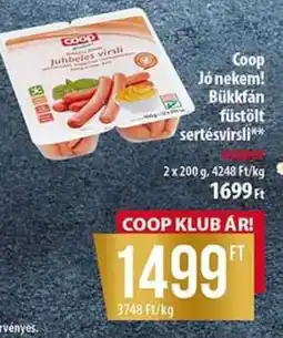 Coop Coop Jó nekem! bükkfán füstölt sertésvirsli ajánlat