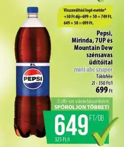 Coop Pepsi, Mirinda, 7UP és Mountain Dew szénsavas üdítőital ajánlat