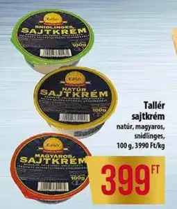 Coop Tallér sajtkrém ajánlat