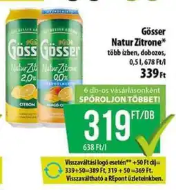 Coop GÖSSER Natur Zitrone ajánlat