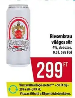 Coop Riesenbrau világos sör ajánlat