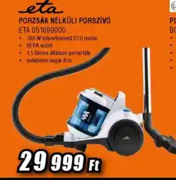 Eta Porzsák nélküli porszívó