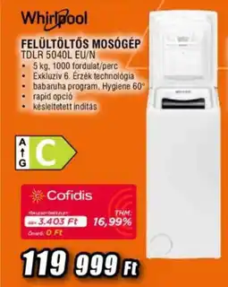 Expert Whirlpool Felültöltős mosógép ajánlat