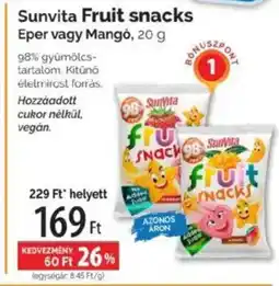 Pingvin Patika Sunvita Fruit snacks Eper vagy Mangó ajánlat