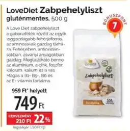 Pingvin Patika LoveDiet Zabpehelyliszt gluténmentes ajánlat