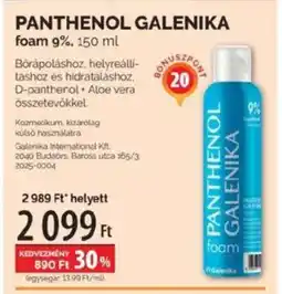 Pingvin Patika Panthenol Galenika foam 9%, ajánlat