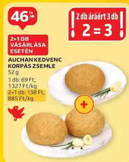 Auchan Auchan Kedvenc korpás zsemle ajánlat