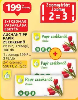 Auchan Auchan Tipp papír zsebkendő ajánlat