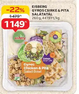 Auchan Eisberg Gyros csirke & pita salátatál ajánlat