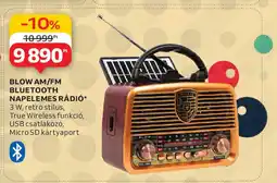 Auchan Blow AM/FM bluetooth napelemes rádió ajánlat