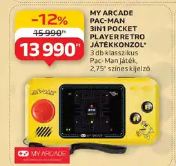 Auchan My Arcade pac-man 3in1 pocket player retro ajánlat