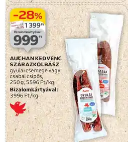Auchan Auchan Kedvenc szárazkolbász ajánlat