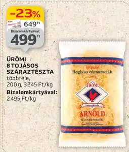 Auchan Ürömi 8 Tojásos száraztészta, ajánlat