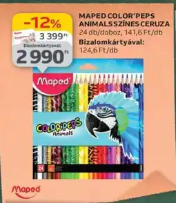 Auchan MAPED COLOR’PEPS ANIMALS SZÍNES CERUZA ajánlat