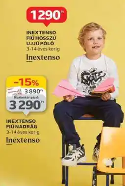 Auchan Inextenso fiú hosszú ujjú póló ajánlat