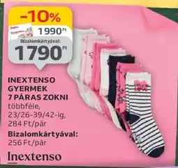 Auchan INEXTENSO GYERMEK 7 PÁRAS ZOKNI ajánlat