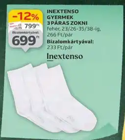 Auchan INEXTENSO GYERMEK 3 PÁRAS ZOKNI ajánlat