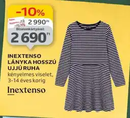Auchan INEXTENSO LÁNYKA HOSSZÚ UJJÚ RUHA ajánlat