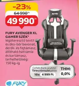 Auchan FURY AVENGER XL GAMER SZÉK ajánlat