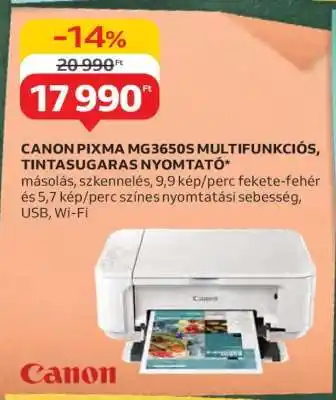 Auchan Canon PIXMA MG3650S Multifunkciós, Tintásugaras Nyomtató ajánlat