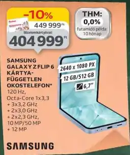 Auchan Samsung Galaxy Z Flip 6 Kártyafüggetlen Okostelefon ajánlat