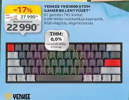 Auchan YENKEE YKB3600 ATOM GAMER BILLENTYŰZET ajánlat