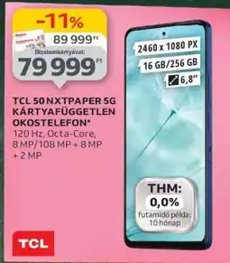 Auchan TCL 50 NXTPAPER 5G Kártyafüggetlen Okostelefon ajánlat