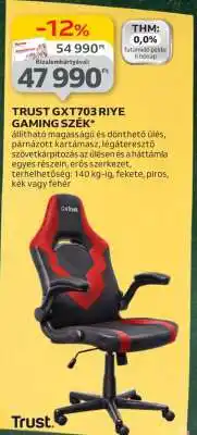 Auchan TRUST GXT703 RIYE GAMING SZÉK ajánlat