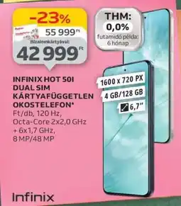 Auchan Infinix Hot 50i Dual SIM Kártyafüggetlen Okostelefon ajánlat