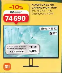 Auchan XIAOMI 2K G27QI GAMING MONITOR ajánlat