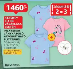 Auchan Inextenso Lányka Póló Átfordítható Flitterrel ajánlat