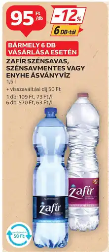Auchan Zafír Szénsavas, szénsavmentes vagy enyhe ajánlat