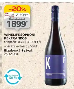 Auchan Winelife Soproni kékfrankos ajánlat