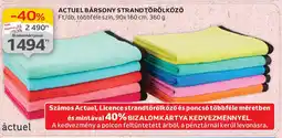 Auchan Actuel Bársony strandtörölköző ajánlat