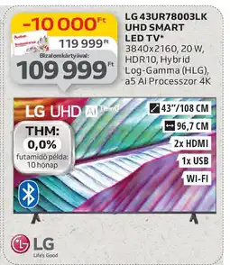 Auchan LG 43UR78003LK UHD smart LED tv ajánlat