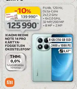 Auchan Xiaomi Redmi Note 14 pro kártya- független ajánlat