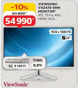 Auchan Viewsonic VX2476-SMH monitor ajánlat