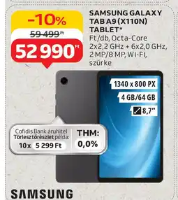 Auchan Samsung Galaxy tab A9 (x110n) tablet ajánlat