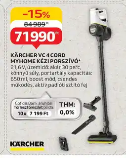Auchan Kärcher VC 4 cord myhome kézi porszívó ajánlat
