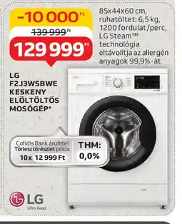Auchan LG F2J3WSBWE keskeny elöltöltős ajánlat