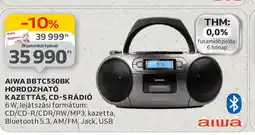 Auchan Aiwa BBTC550BK hordozható kazettás, cd-s rádió ajánlat