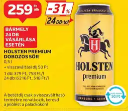 Auchan Holsten Premium dobozos sör ajánlat