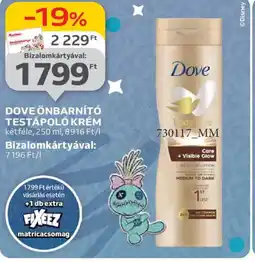 Auchan Dove önbarnító Testápoló krém ajánlat