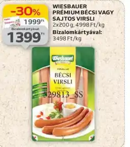 Auchan Wiesbauer Prémium bécsi vagy sajtos virsli ajánlat