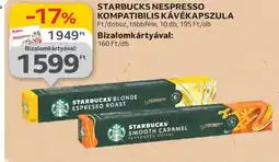 Auchan Starbucks Nespresso kompatibilis kávékapszula ajánlat