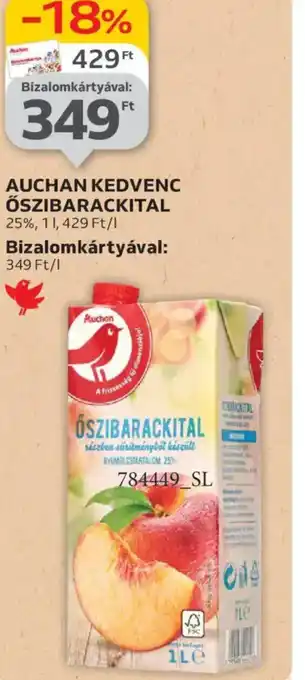 Auchan Auchan Kedvenc őszibarackital ajánlat